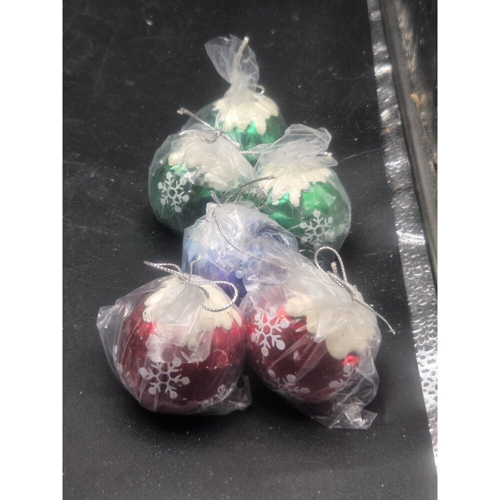 Set Of 6 Ornament Look Candles Multi Color